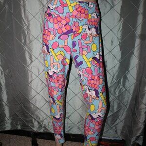 Lularoe Women Tall & Curvy Unicorn "and many more" Balloon 4th Birthday Leggings